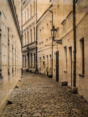 Sokakta sepya eski şehirde, Prague, Çek Cumhuriyeti