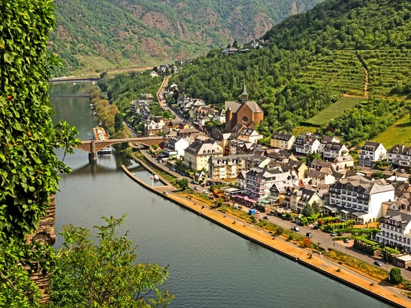 Aerial View Cochem River Moselle Rhineland Palatinate Germany — Stock Photo, Image