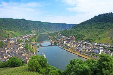 Cochem River Moselle, Rhineland-Palatinate, Almanya havadan görünümü