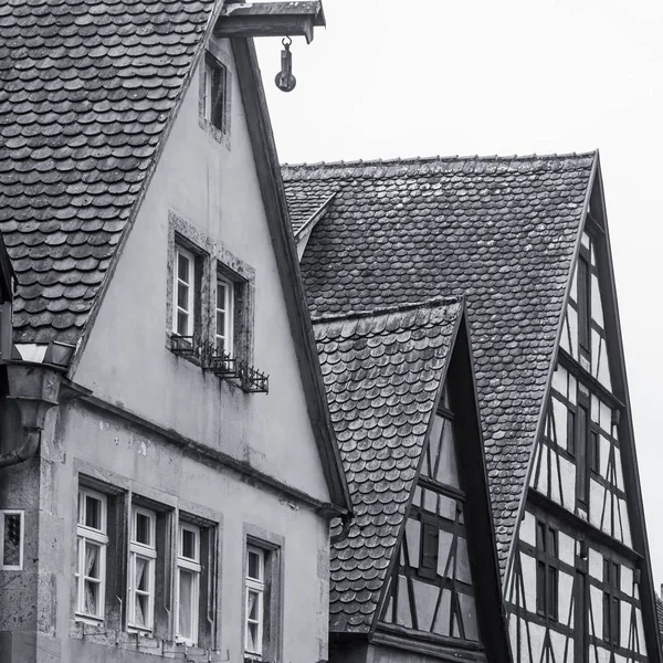 Eski Kasaba Rothenburg Der Tauber Almanya Tarihi Ahşap Evleri — Stok fotoğraf