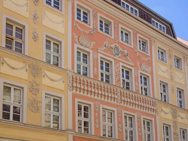 Buitenaanzicht Van Historische Gebouwen Oude Binnenstad Van Bautzen Saksen Duitsland — Stockfoto