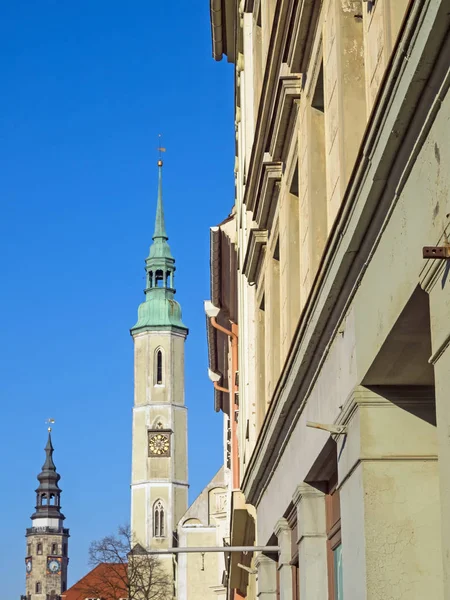 Ciudad Vieja Goerlitz Sajonia Alemania Con Iglesia Trinidad Ayuntamiento — Foto de Stock