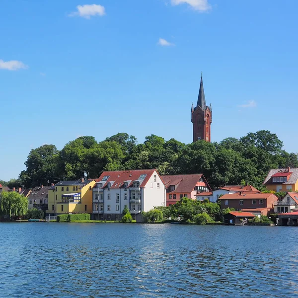 Cityscape Feldberg Lake Haussee Feldberger Lakelands Mecklemburgo Pomerânia Ocidental Alemanha — Fotografia de Stock
