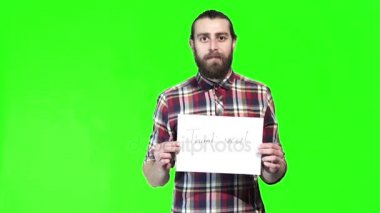 Adam teşekkür ederim işareti ile el sakallı