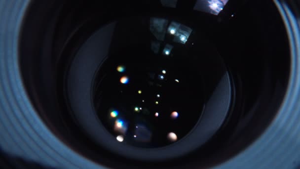 Tembakkan makro dari aperture lensa — Stok Video