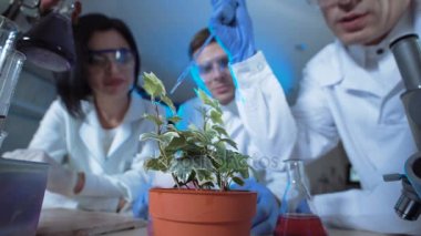 İnsanlar damlama kimya tesisi