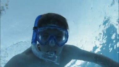 Adam snokeling maskesi.