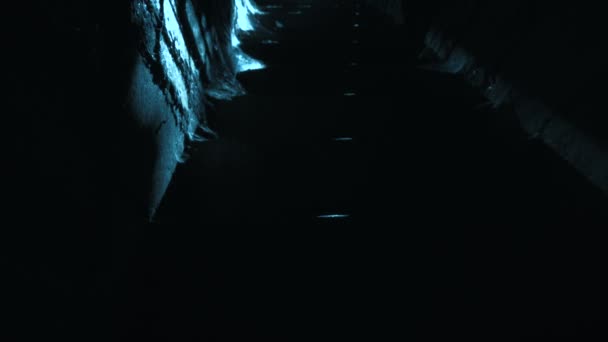 在月光下楼下行走的人 — 图库视频影像
