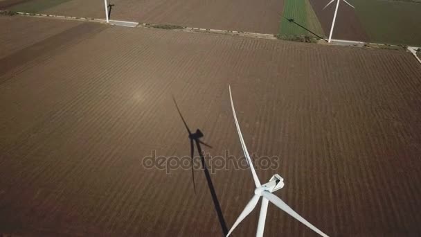 Aerial shot of windmill — Stock Video