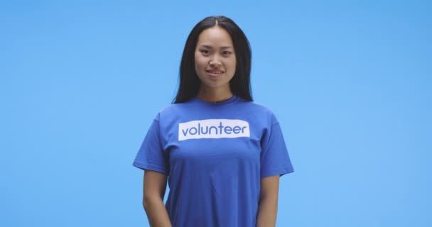 Portrait of young female volunteer — 비디오