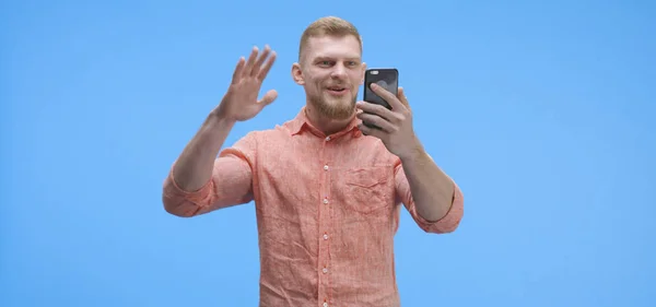 Young man having video call — Stock Photo, Image