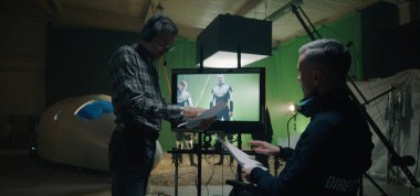 Director giving instructions to film crew