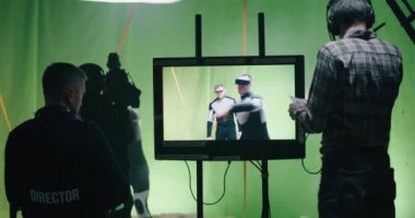 Director scolding actor for forgetting lines