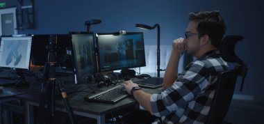 Digital artist working on an animated film