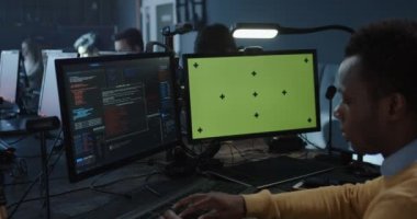 Programmer working in common office