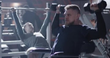 Beginners working out in gym