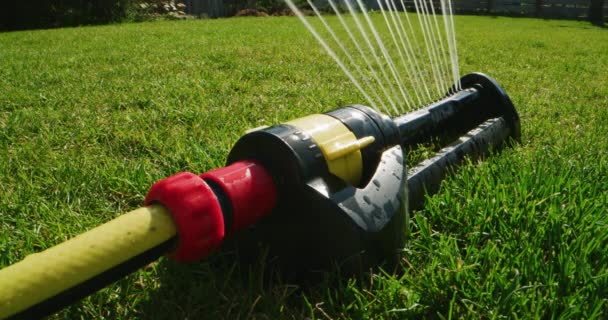 花园洒水机投入运作 — 图库视频影像