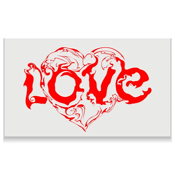 Lettering love with heart — Stock Vector