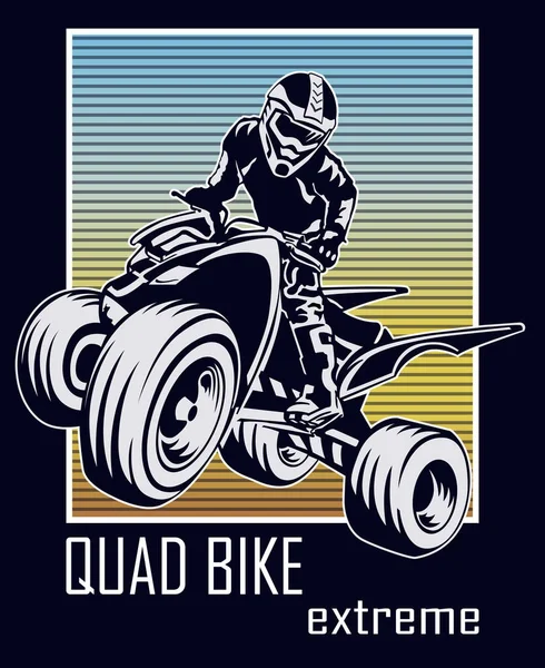 Quad Bike Extreme Vector Illustration Shirt Print — Stock Vector