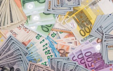 dolar ve euro için tasarım ile kazık .