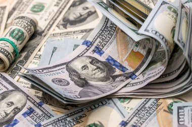 Arka plan olarak Amerikan kağıt dolar banknotları