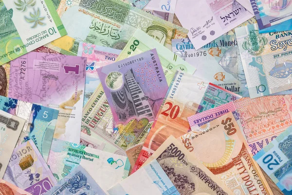 Збірка Різноманітної Валюти Банкнот Світу — стокове фото