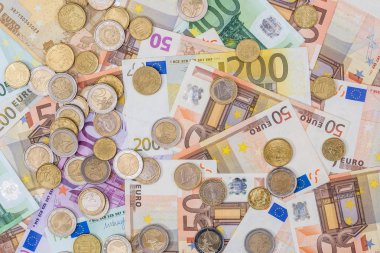 euro para Lirası üstünde yalan yakın çekim