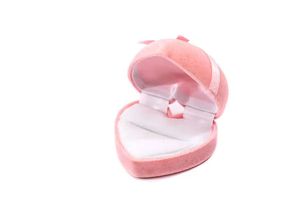 单粉色礼品盒 白色隔离 — 图库照片