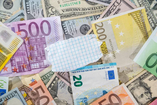 Mnoho Dolar Euro Bankovek Jako Pozadí — Stock fotografie