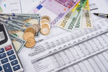 Office hesap yıllık bütçe. qand euro para.