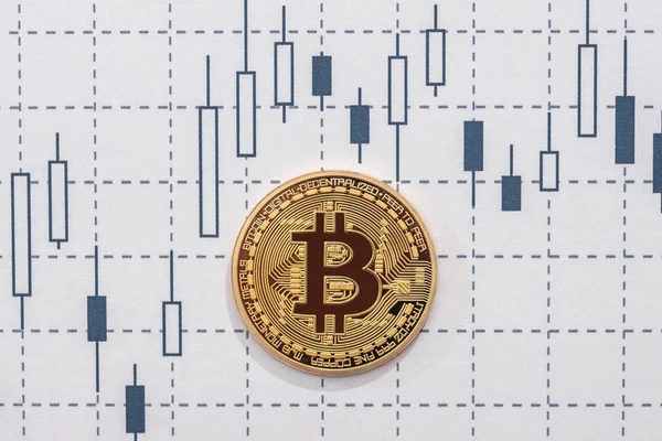 Bitcoin Grafiek Concept Van Handel Cryptocurrency — Stockfoto