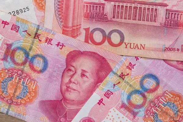 100 Yuan Chineses Perto — Fotografia de Stock