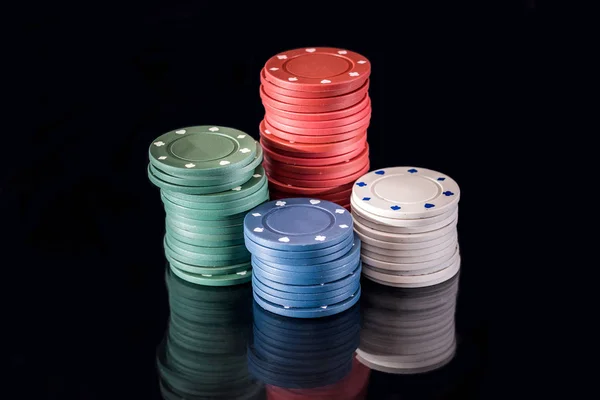 Poker Chips Chart Isolated Black — Stock Photo, Image