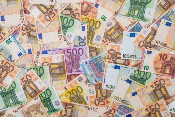Pile Billets Euros Comme Toile Fond — Photo