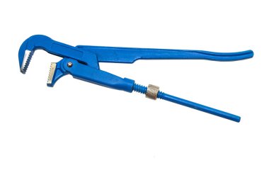 Beyaz arka plan üzerinde izole mavi tesisatçısı tuş