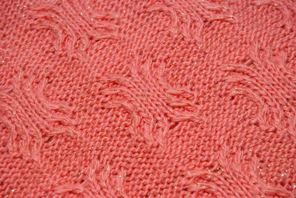 Handmade Red Knitting Wool Texture Background — Stock Photo, Image