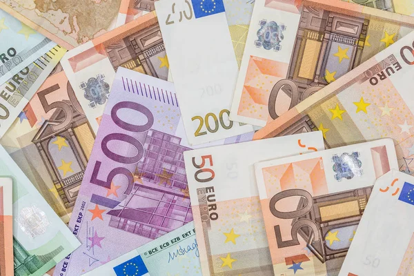 Molte Banconote Euro Come Sfondo Riprese Ravvicinate — Foto Stock