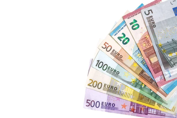 유로의 지폐의 텍스트에 — 스톡 사진