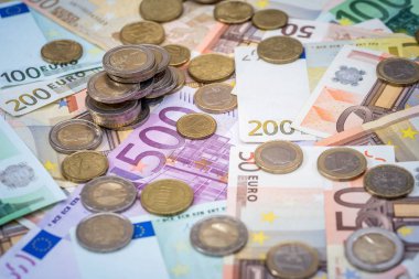 euro para Lirası üstünde yalan yakın çekim