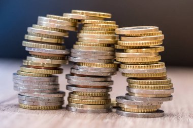 Euro para masada bir yığın çıktı. yakın çekim