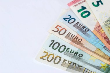 gri izole euro notlar
