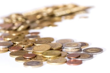 izole Euro para yığınları