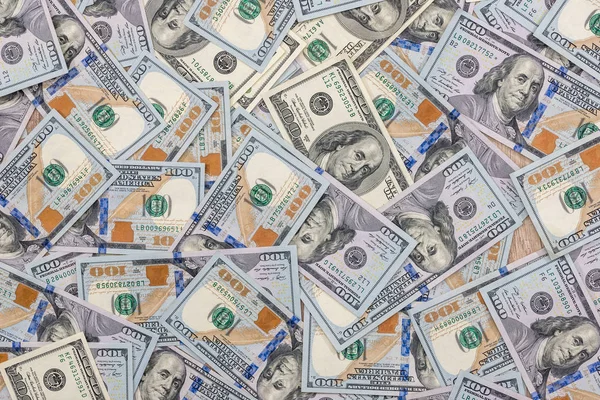 Dinero 100 Billetes Cien Dólares Americanos Fondo — Foto de Stock