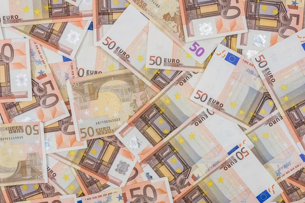 Pile Euros Comme Fond Rapproché — Photo