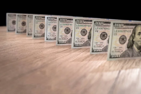 Stu Dolarów Biurku Bliska — Zdjęcie stockowe