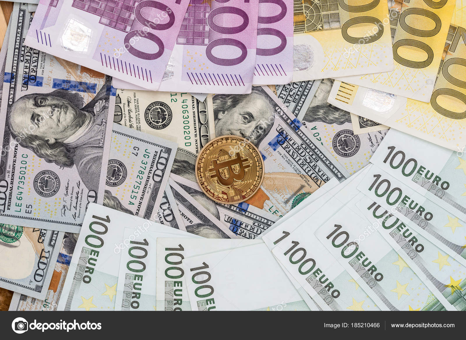 Bitcoin Dollar Euro Banknote Stock Editorial Photo C Alfexe 185210466 - 
