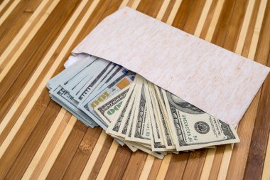 Zarf olarak dolar. Ekonomi kavramı. yakın çekim