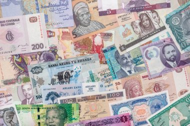 çeşitli para Afrika ülkeleri. yakın çekim
