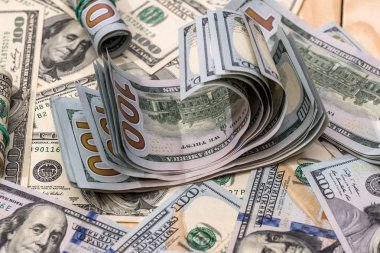 Arka plan olarak Amerikan kağıt dolar banknotları