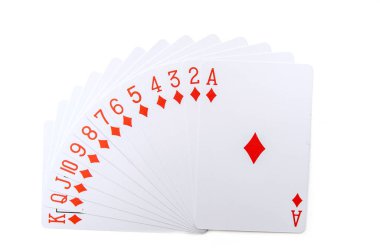 İskambil izole beyaz arka plan üzerinde. Poker elmas